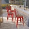 Flash Furniture High Red Metal Counter Height Stool with Back and Wood Seat, 24", PK4 4-CH-31320-24GB-RED-WD-GG - alternate 1
